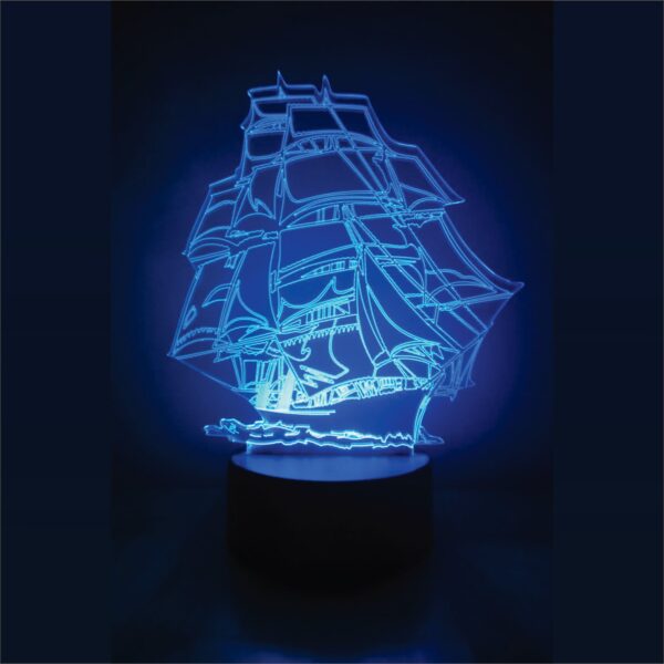 Creative Sailing Ship 3D Illusion Night Lamp
