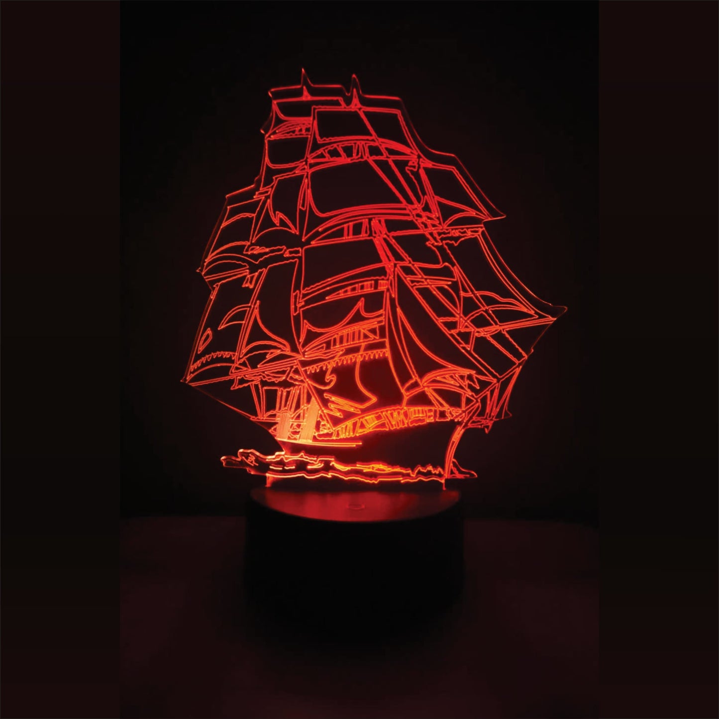 Creative Sailing Ship 3D Illusion Night Lamp