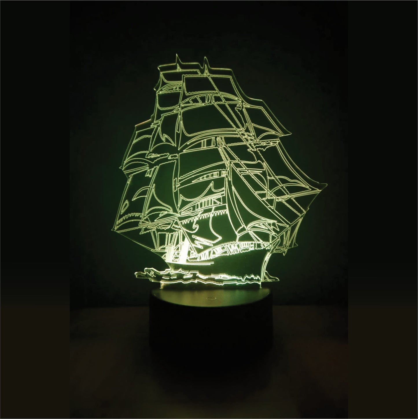Creative Sailing Ship 3D Illusion Night Lamp