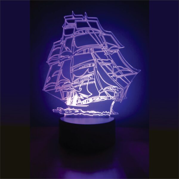 Creative Sailing Ship 3D Illusion Night Lamp