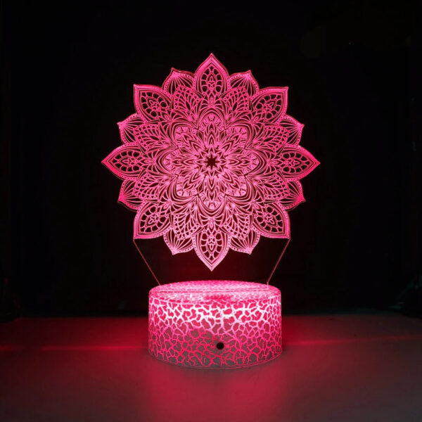Creative Mandala Art Spiritual 3D illusion Night Lamp
