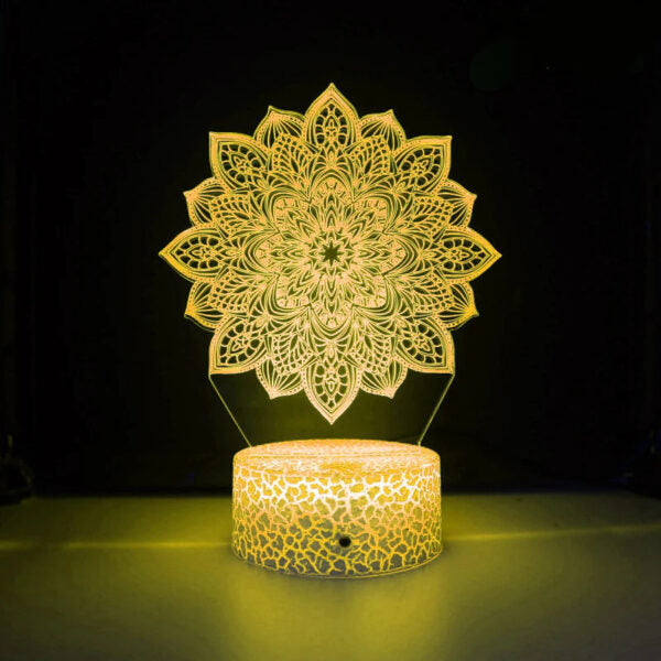 Creative Mandala Art Spiritual 3D illusion Night Lamp