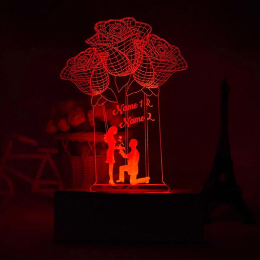 Beautiful FLOWER Shape 3D illusion Night Lamp