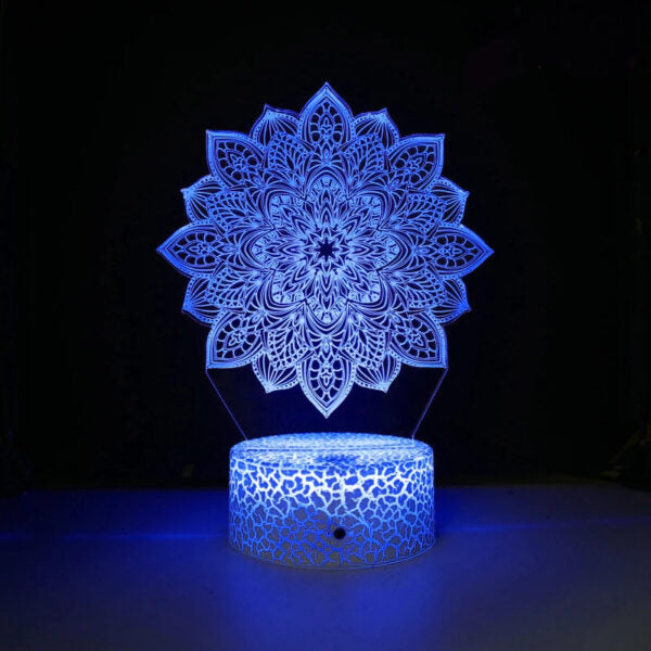 Creative Mandala Art Spiritual 3D illusion Night Lamp
