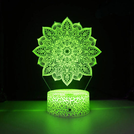 Creative Mandala Art Spiritual 3D illusion Night Lamp
