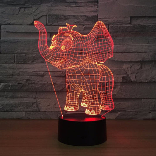 Baby Elephant 3D Illusion Night Lamp